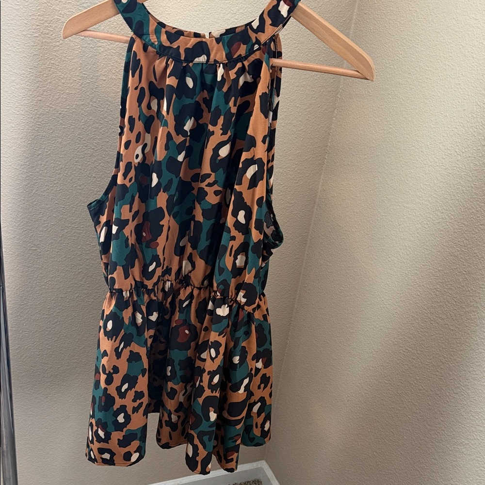 SHEIN Multicolor Animal Print Sleeveless Blouse